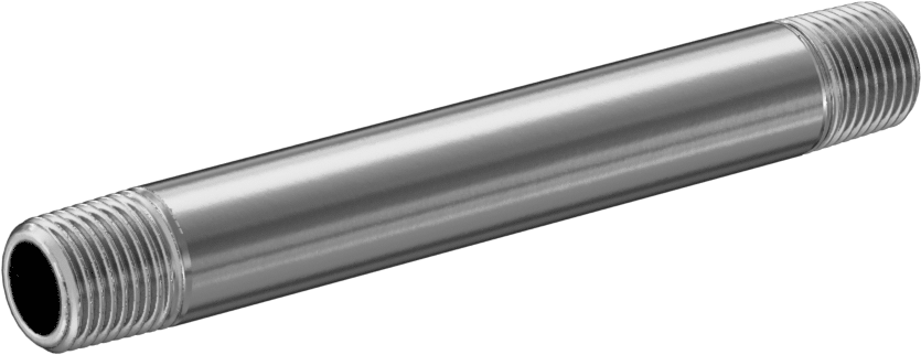 İngiliz Standartı Alüminyum Boru Nipeli, Her İki Ucu Dişli, 1/8 BSPT x NPT, 3" Uzunluk