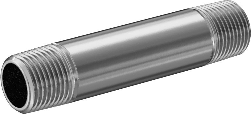 İngiliz Standartı Alüminyum Boru Nipeli, Her İki Ucu Dişli, 3/8 BSPT x NPT, 3" Uzunluk