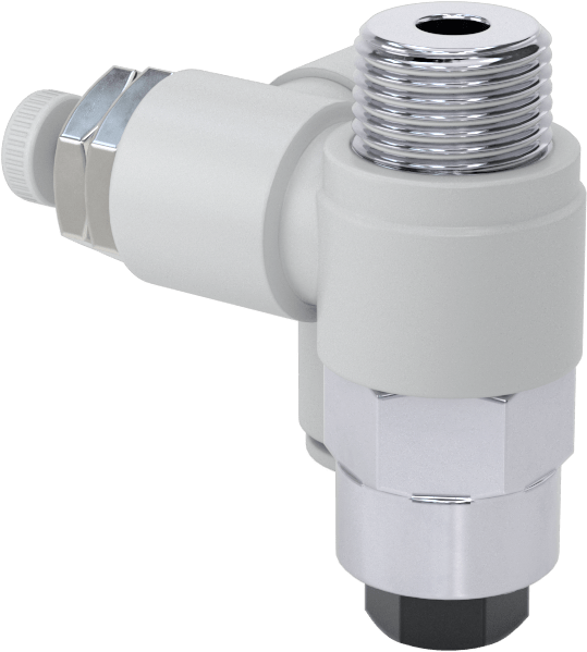 Hava ile Çalışan Hava Akış Kontrol Valfi, Kapatma Mekanizmalı, 3/8" Push-Connect Girişi, 3/8 NPT Çıkış
