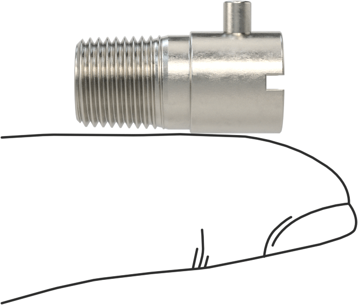 Termokupl ve RTD Bayonet Adaptörü, 1/8 NPT Erkek, 7/8" Uzunluk