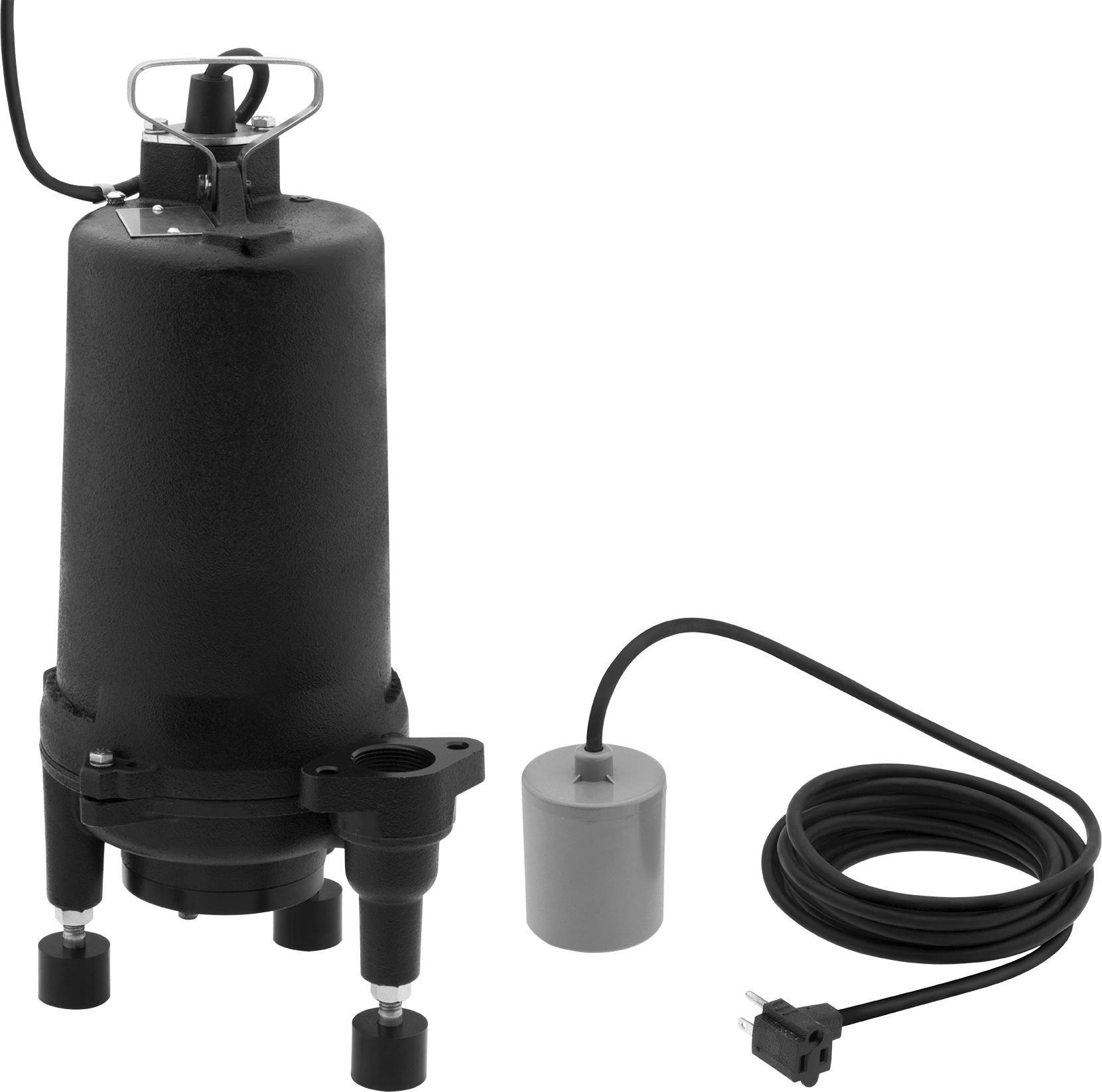 Kanalizasyon Suyu için Tıkanmaya Dayanıklı Karter Pompası, Şamandıralı Anahtarlı, 120V AC, 2 NPT Tahliye Dişi