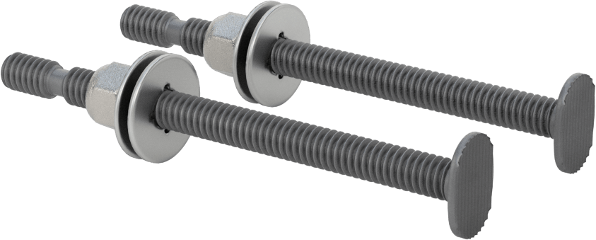 Klozet Tabanına Montaj Donanımı, Paslanmaz Çelik, 1/4"-20 Diş Boyutu, 3-1/2" Uzunluk