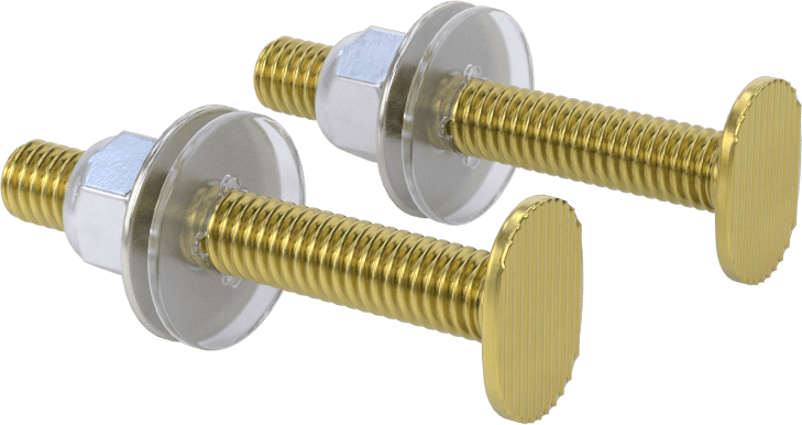 Klozet Tabanına Montaj Donanımı, Pirinç, 5/16"-18 Diş Boyutu, 2-1/4" Uzunluk