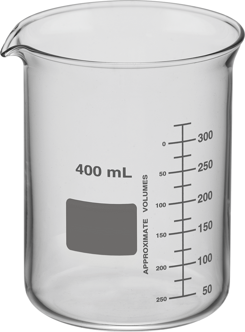 Borosilikat Cam Beher, 13,5 FL oz/400 ml Kapasite, 3" Çap, 4-1/2" Yükseklik