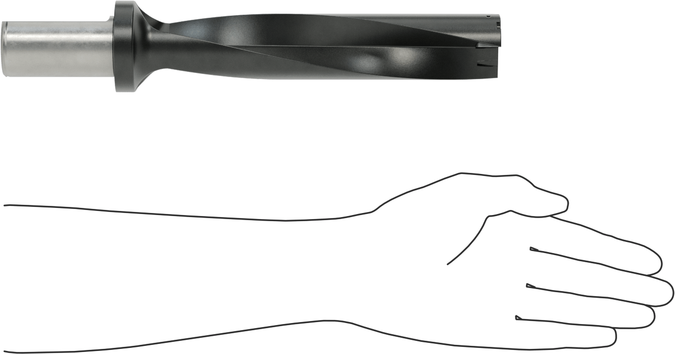 Karbür Uçlu Matkap Ucu, 1-5/8" Boyut, 12-1/4" Toplam Uzunluk