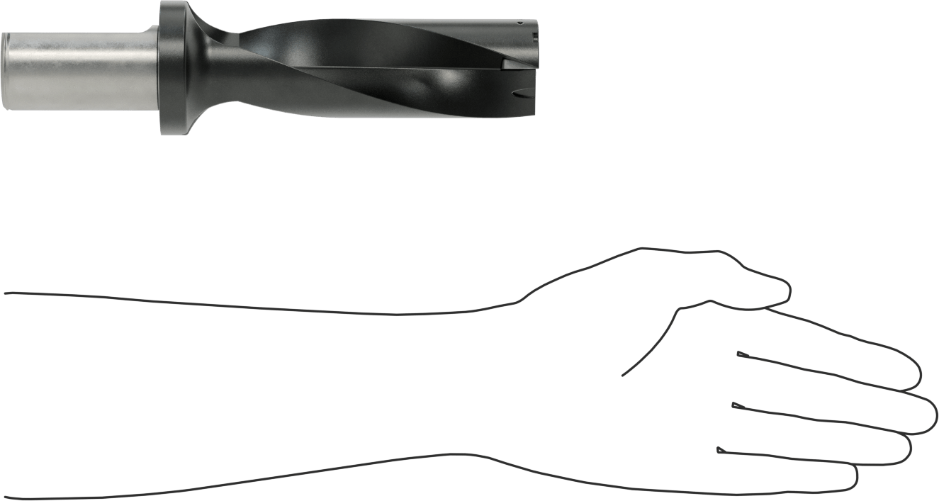 Karbür Uçlu Matkap Ucu, 1-3/4" Boyut, 9-3/8" Toplam Uzunluk