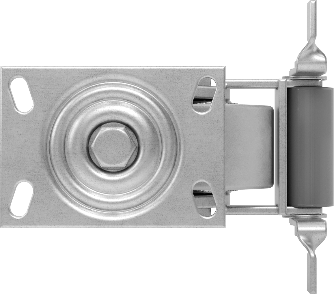 6-1/4“ x 4-1/2” Plakalı Viking Tekerlek, Yüksek Kapasiteli, Frenli Döner Tekerlek ve 5 inç Çapında Demir Tekerlek