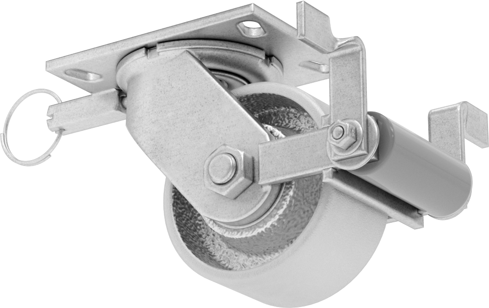 6-1/4“ x 4-1/2” Plakalı Viking Tekerlek, Yüksek Kapasiteli, Kilitli ve 5 inç Çapında Demir Tekerlekli Döner Tekerlek