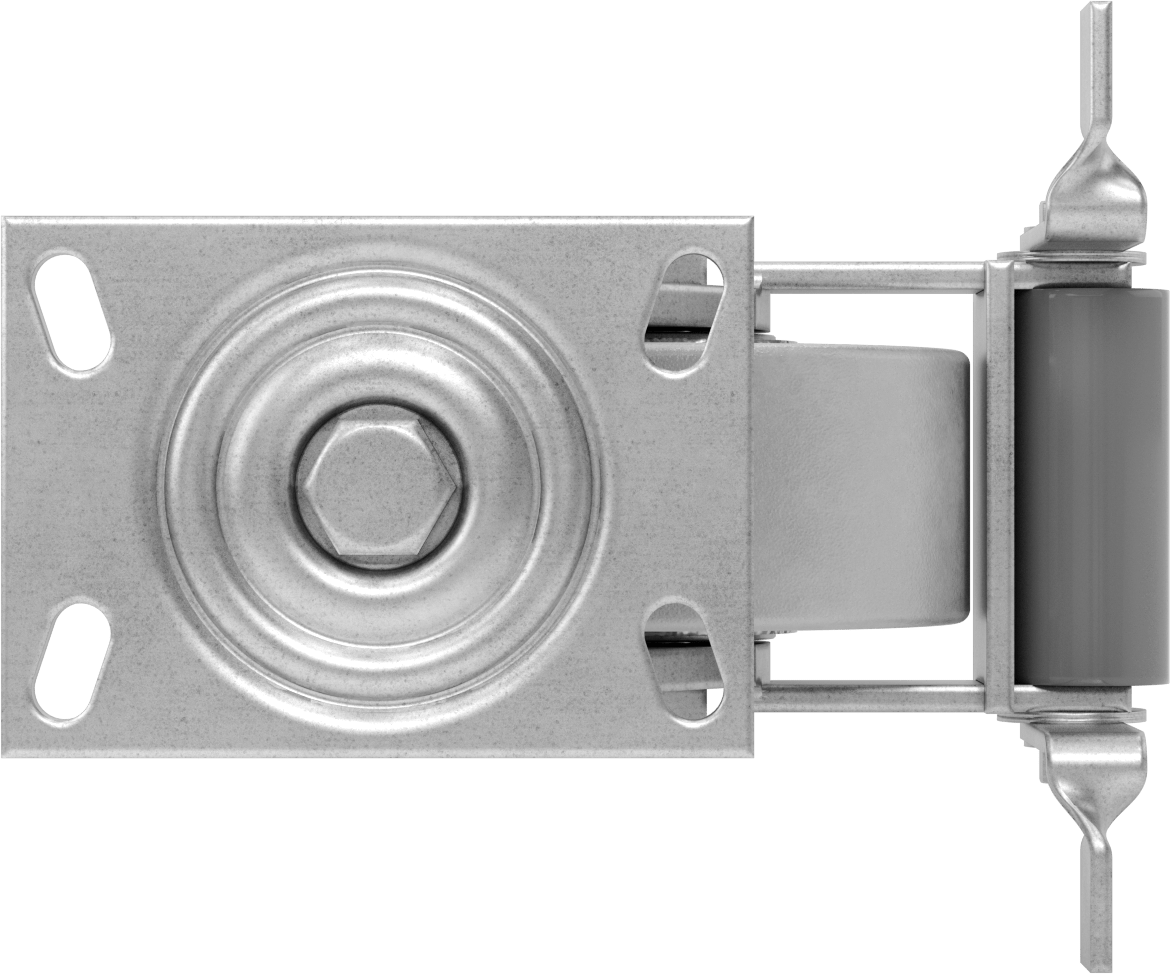 6-1/4“ x 4-1/2” Plakalı Viking Tekerlek, Yüksek Kapasiteli, Frenli Döner Tekerlek ve 6" Çaplı Demir Tekerlek
