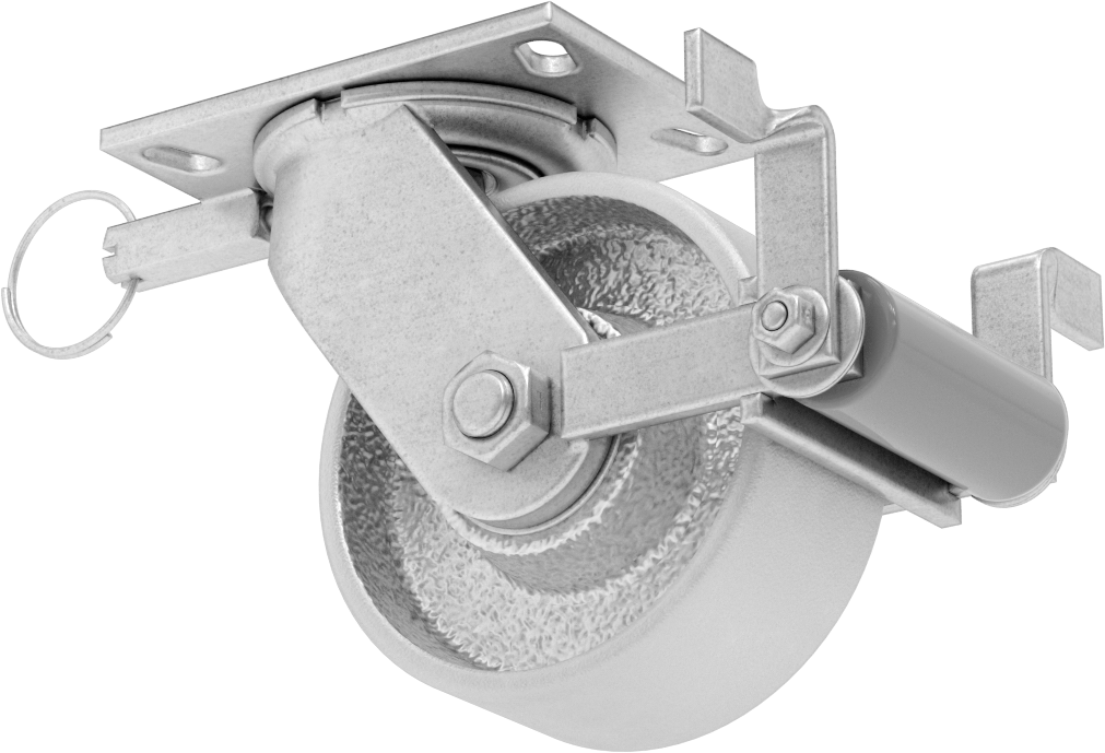6-1/4“ x 4-1/2” Plakalı Viking Tekerlek, Yüksek Kapasiteli, Kilitli ve 6 inç Çapında Demir Tekerlekli Döner Tekerlek
