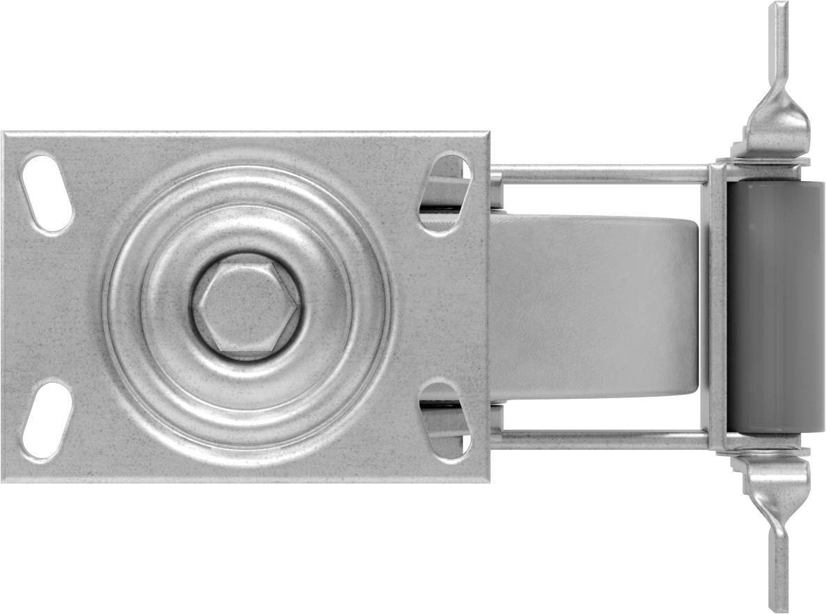 6-1/4“ x 4-1/2” Plakalı Viking Tekerlek, Yüksek Kapasiteli, Frenli Döner Tekerlek ve 8" Çapında Demir Tekerlek