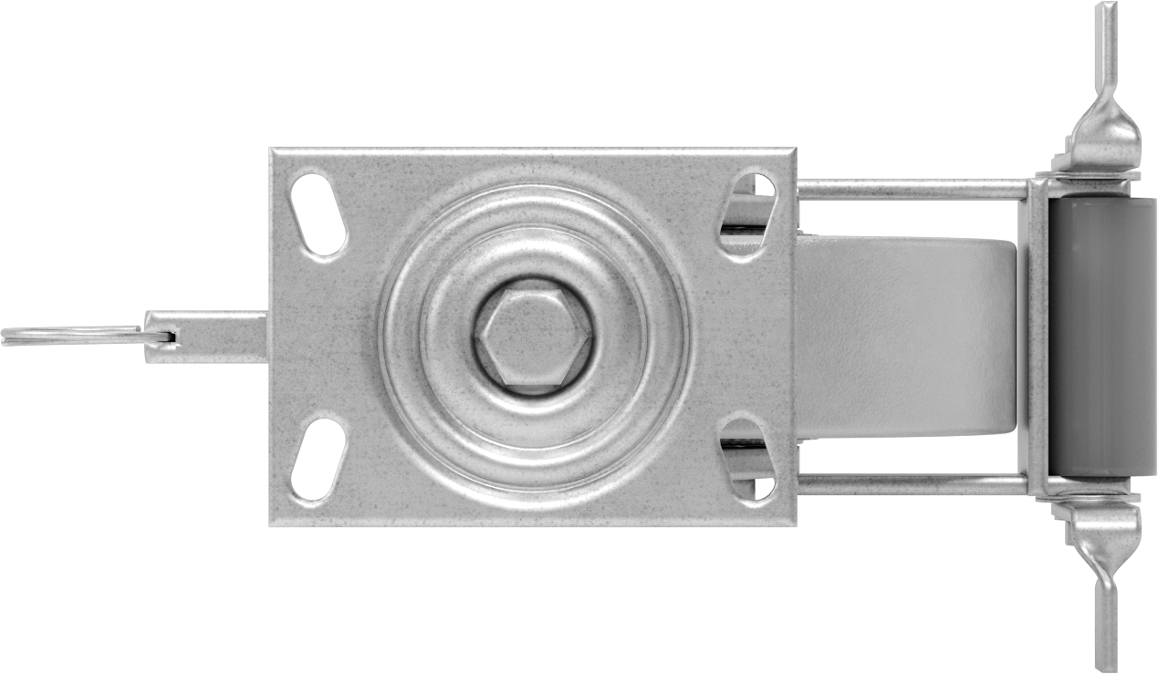 6-1/4“ x 4-1/2” Plakalı Viking Tekerlek, Yüksek Kapasiteli, Kilitli ve 8 inç Çapında Demir Tekerlekli Döner Tekerlek
