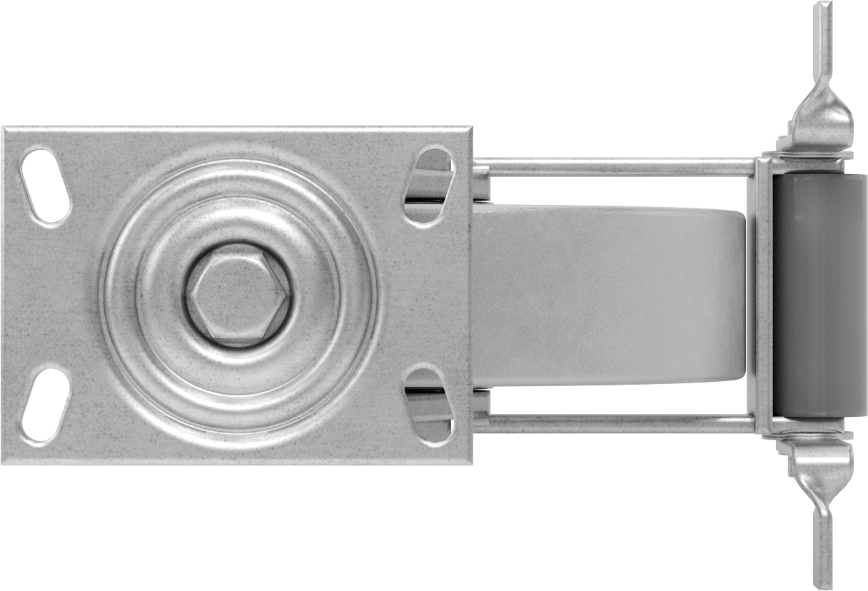 6-1/4“ x 4-1/2” Plakalı Viking Tekerlek, Yüksek Kapasiteli, Frenli ve 10 inç Çaplı Demir Tekerlekli Döner Tekerlek