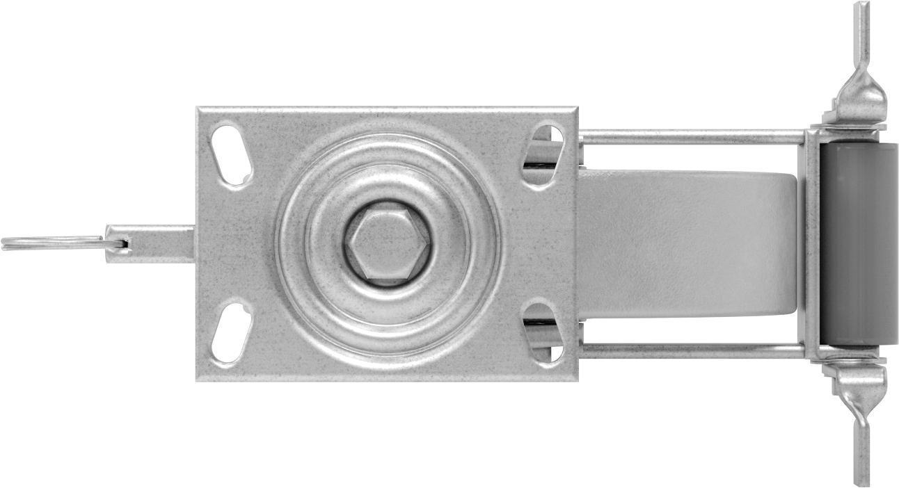 6-1/4“ x 4-1/2” Plakalı Viking Tekerlek, Yüksek Kapasiteli, Kilitli ve 10 inç Çapında Demir Tekerlekli Döner Ayak