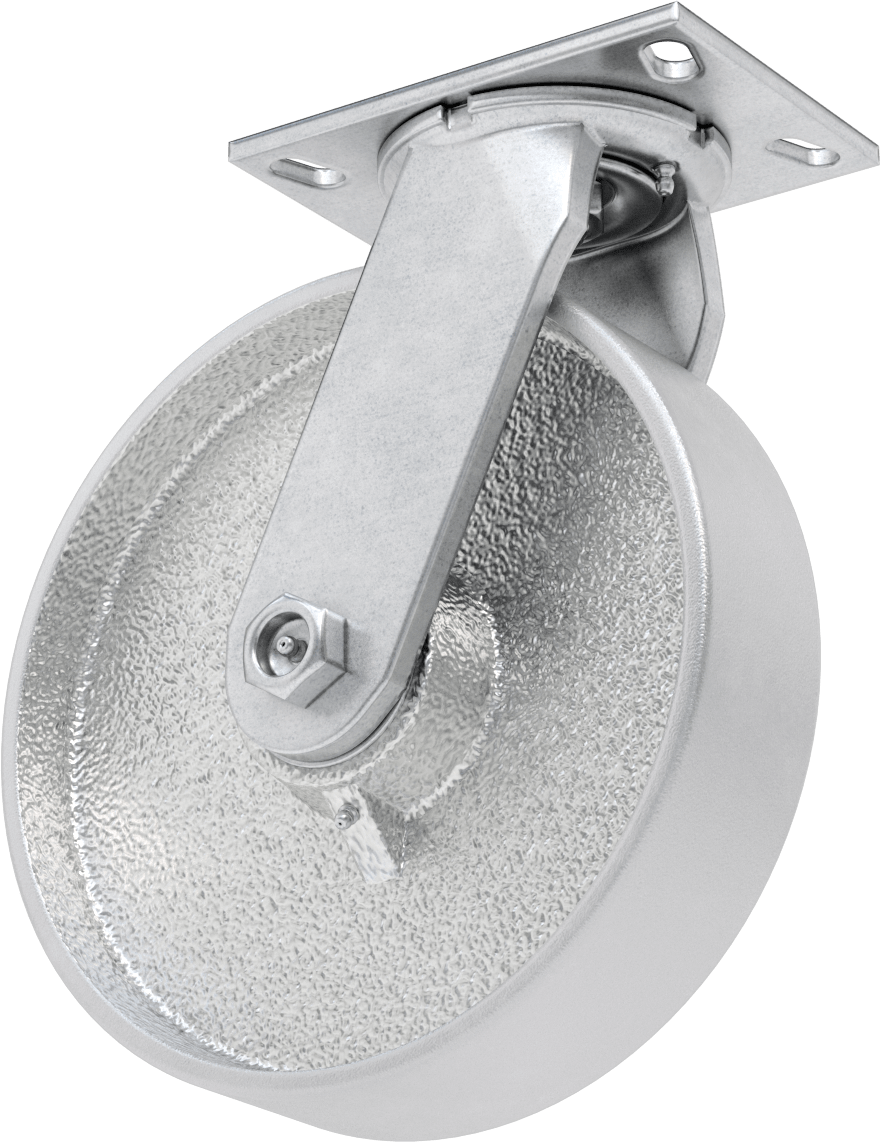 6-1/4“ x 4-1/2” Plakalı Viking Tekerlek, Yüksek Kapasiteli, 10" Çaplı Demir Tekerlekli Döner