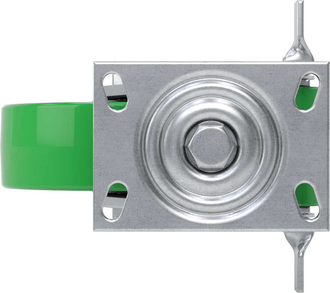 6-1/4“ x 4-1/2” Plakalı Viking Tekerlek, Frenli ve 8" Çapında Poliüretan Tekerlekli Döner Tekerlek