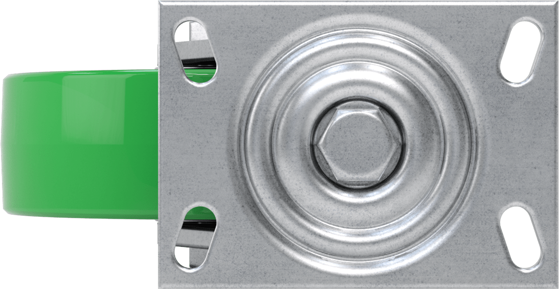 6-1/4“ x 4-1/2” Plakalı Viking Tekerlek, 8 inç Çapında Poliüretan Tekerlekli Döner Tekerlek