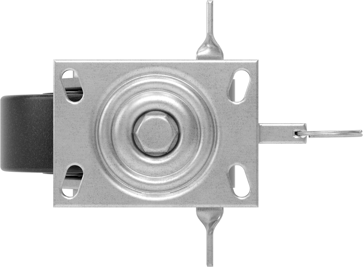 6-1/4“ x 4-1/2” Plakalı Viking Tekerlek, Yüksek Kapasiteli, Kilitli Döner Ayak ve 6 inç Çapında Fenolik Tekerlek