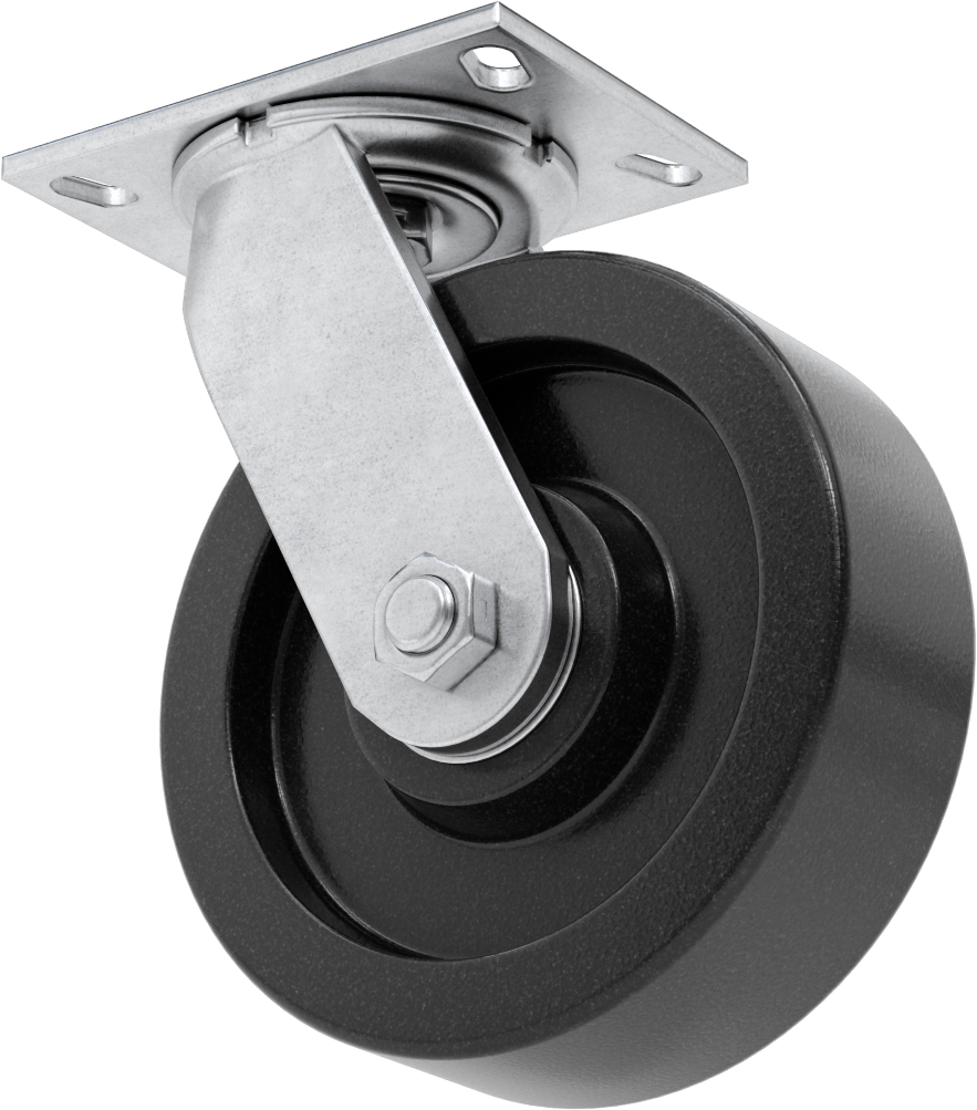 6-1/4“ x 4-1/2” Plakalı Viking Tekerlek, Yüksek Kapasiteli, 8" Çapında Fenolik Tekerlekli Döner