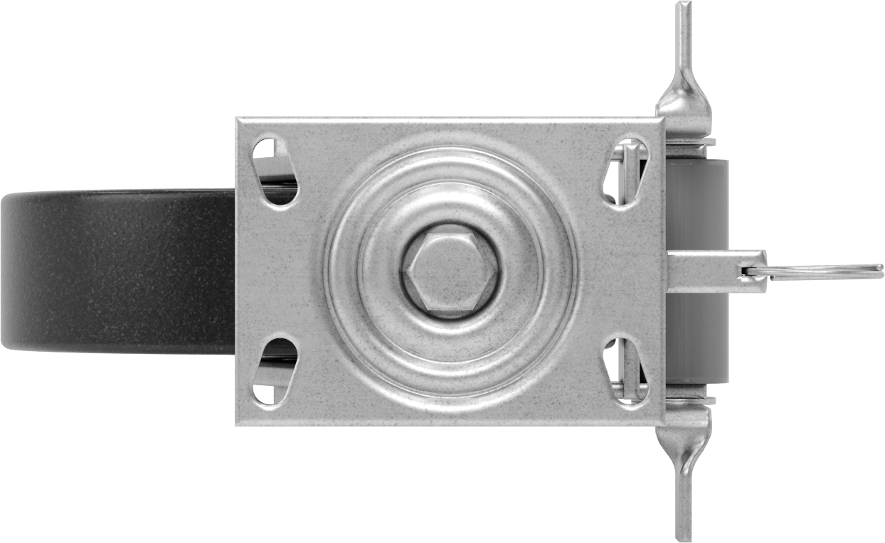 6-1/4“ x 4-1/2” Plakalı Viking Tekerlek, Yüksek Kapasiteli, Kilitli ve 10 inç Çapında Fenolik Tekerlekli Döner Ayak