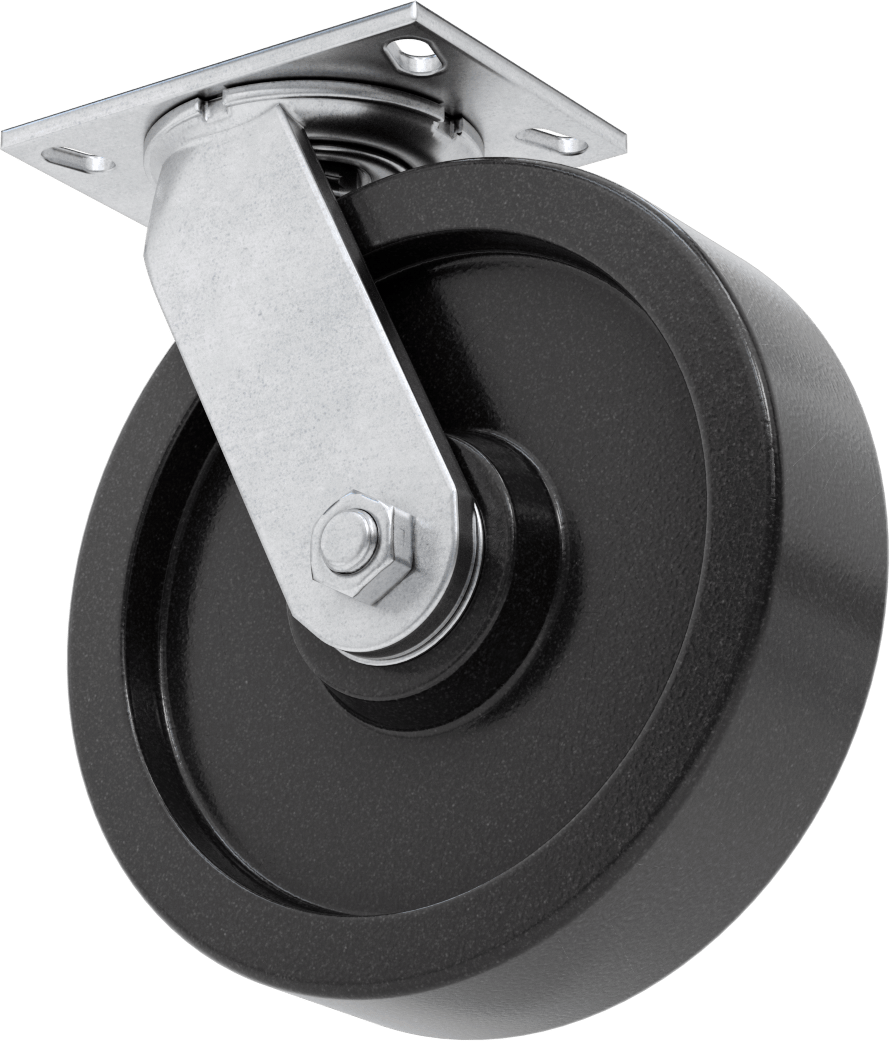 6-1/4“ x 4-1/2” Plakalı Viking Tekerlek, Yüksek Kapasiteli, 10" Çaplı Fenolik Tekerlekli Döner