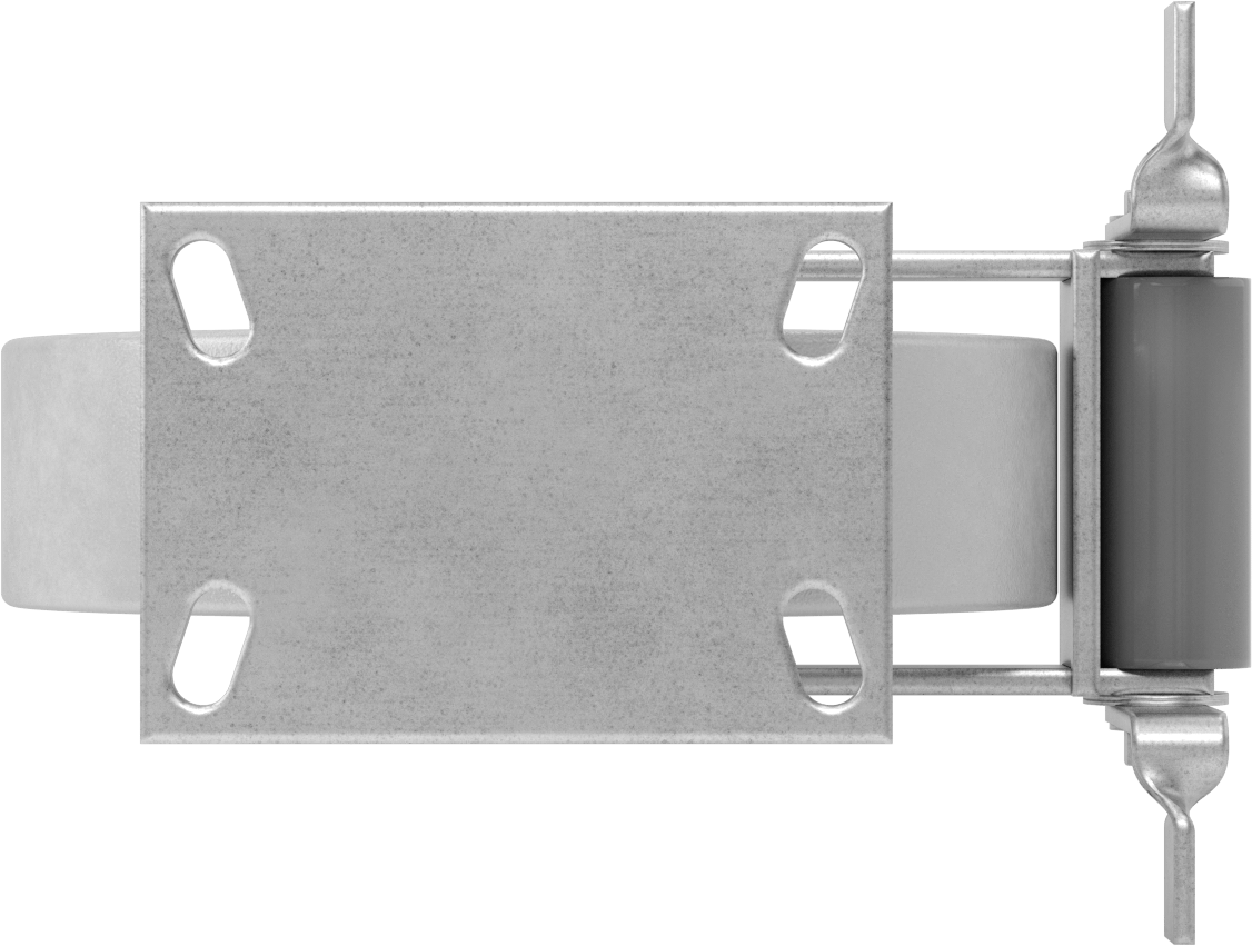 6-1/4“ x 4-1/2” Plakalı Viking Tekerlek, Yüksek Kapasiteli, Frenli ve 10 inç Çapında Demir Tekerlekli Sabit