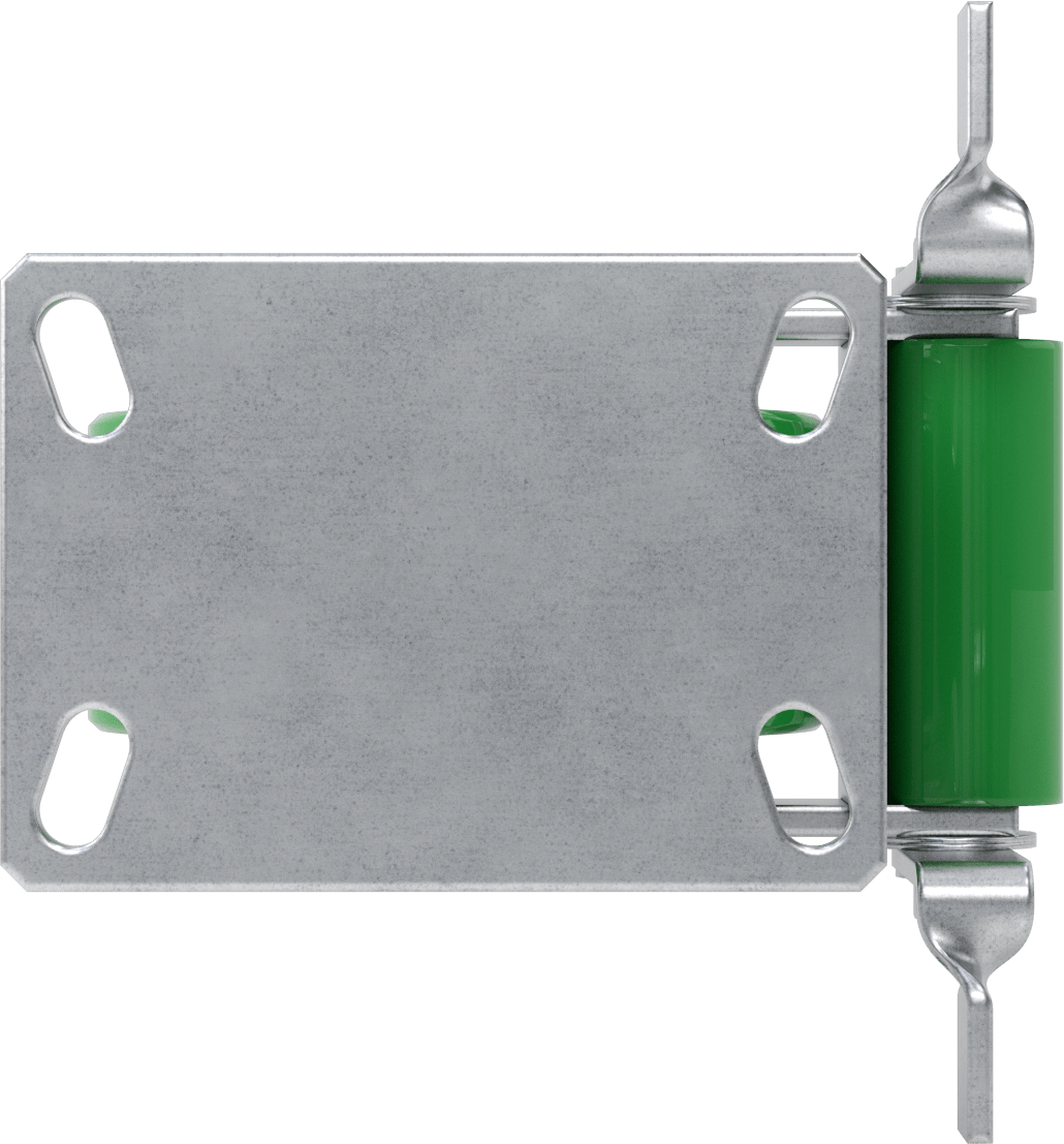 6-1/4“ x 4-1/2” Plakalı Viking Tekerlek, Frenli ve 6 inç Çapında Poliüretan Tekerlekli Sabit