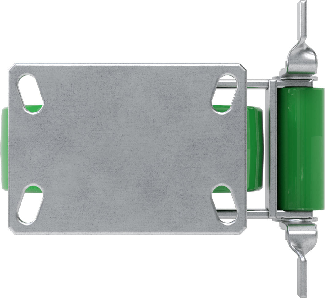 6-1/4“ x 4-1/2” Plakalı Viking Tekerlek, Frenli ve 8 inç Çapında Poliüretan Tekerlekli Sabit