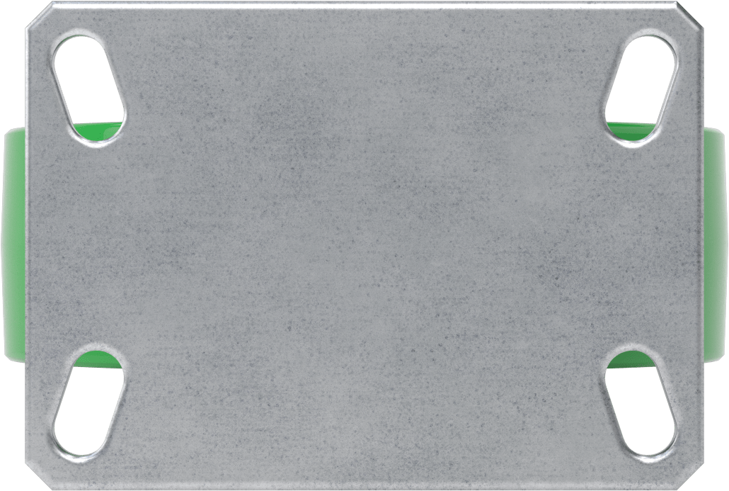 6-1/4“ x 4-1/2” Plakalı Viking Tekerlek, 8 inç Çapında Poliüretan Tekerlekli Sabit