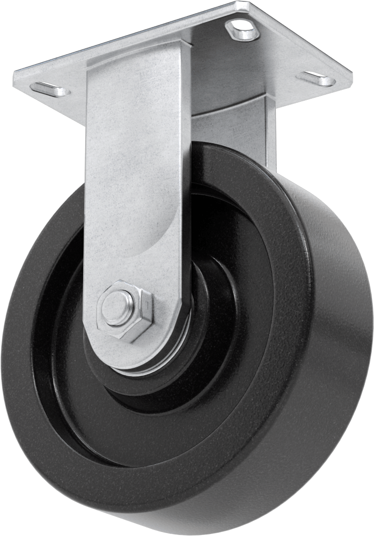 6-1/4“ x 4-1/2” Plakalı Viking Tekerlek, Yüksek Kapasiteli, 8 inç Çaplı Fenolik Tekerlekli Sert