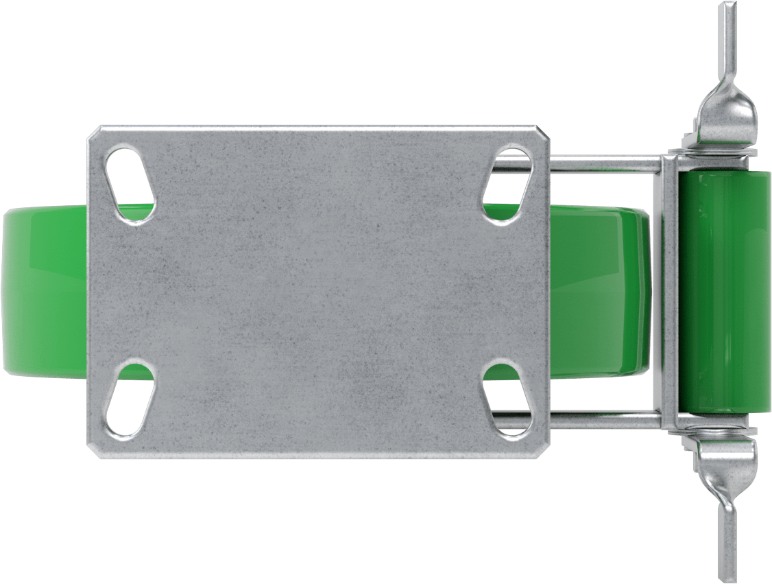 6-1/4“ x 4-1/2” Plakalı Viking Tekerlek, Ekstra Yüksek Kapasiteli, Frenli ve 10 inç Poliüretan Tekerlekli Sabit