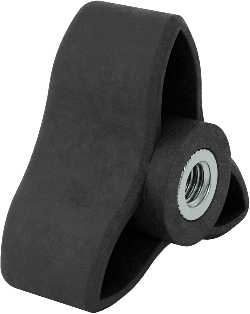 Konforlu Tutamaklı Plastik Üç Kollu Topuz, M8 x 1,25 mm Dişli Delik, 55 mm Genişlikte Başlık