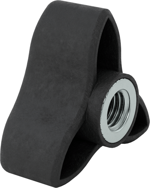 Konforlu Tutamaklı Plastik Üç Kollu Topuz, M12 x 1,75 mm Dişli Delik ile, 55 mm Genişlikte Başlık