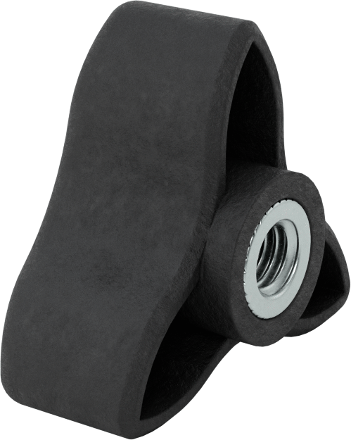 Konforlu Tutamaklı Plastik Üç Kollu Topuz, 3/8"-16 Dişli Delikli, 2-3/16" Geniş Başlık