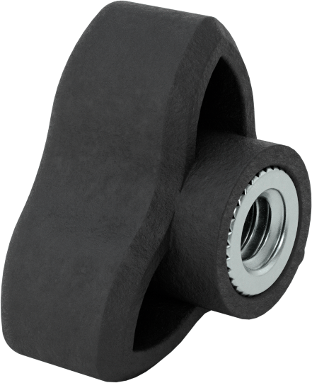 Konforlu Tutamaklı Plastik Üç Kollu Topuz, 1/4"-20 Dişli Delikli, 1-3/16" Geniş Başlık