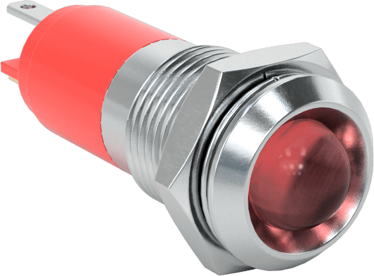 Panel Işığı, Su Geçirmez, 14 mm Kesik, Kırmızı, 12 V AC ve DC