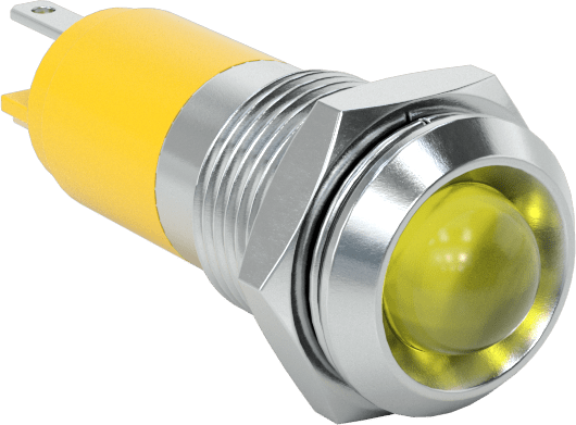 Panel Işığı, Su Geçirmez, 14 mm Kesik, Sarı, 12 V AC ve DC
