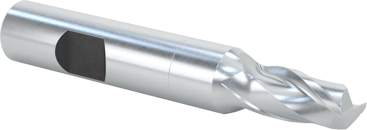 Kobalt Çelik Kare Uçlu Freze, Kaplamasız, 2 Yiv, 9/32" Freze Çapı