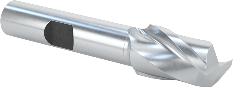 Kobalt Çelik Kare Uçlu Freze, Kaplamasız, 2 Yiv, 1/2" Freze Çapı, 3/8" Şaft Çapı