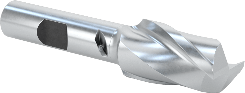 Kobalt Çelik Kare Uçlu Freze, Kaplamasız, 2 Yiv, 3/4" Freze Çapı, 1/2" Şaft Çapı