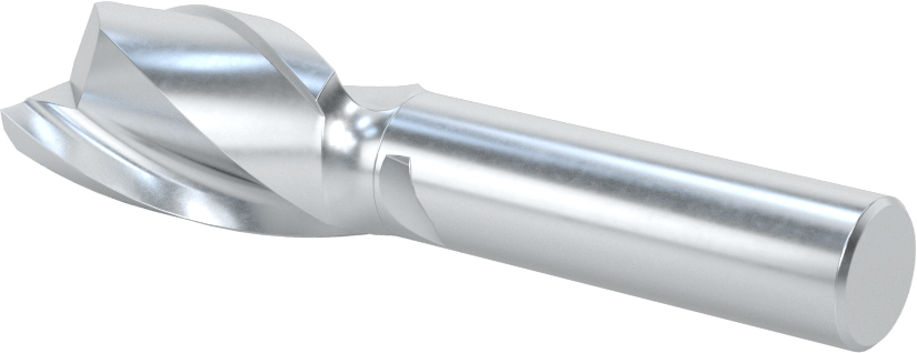 Kobalt Çelik Kare Uçlu Freze, Kaplamasız, 2 Yiv, 3/4" Freze Çapı, 1/2" Şaft Çapı
