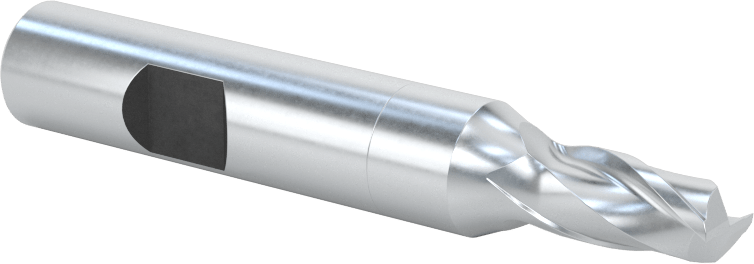 Kobalt Çelik Kare Uçlu Freze, Kaplamasız, 2 Yiv, 1/4" Freze Çapı