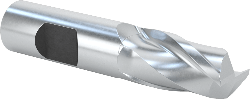 Kobalt Çelik Kare Uçlu Freze, Kaplamasız, 2 Yiv, 3/4" Freze Çapı, 3/4 Şaft Çapı