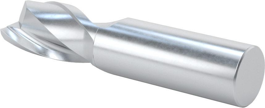 Kobalt Çelik Kare Uçlu Freze, Kaplamasız, 2 Yiv, 3/4" Freze Çapı, 3/4 Şaft Çapı