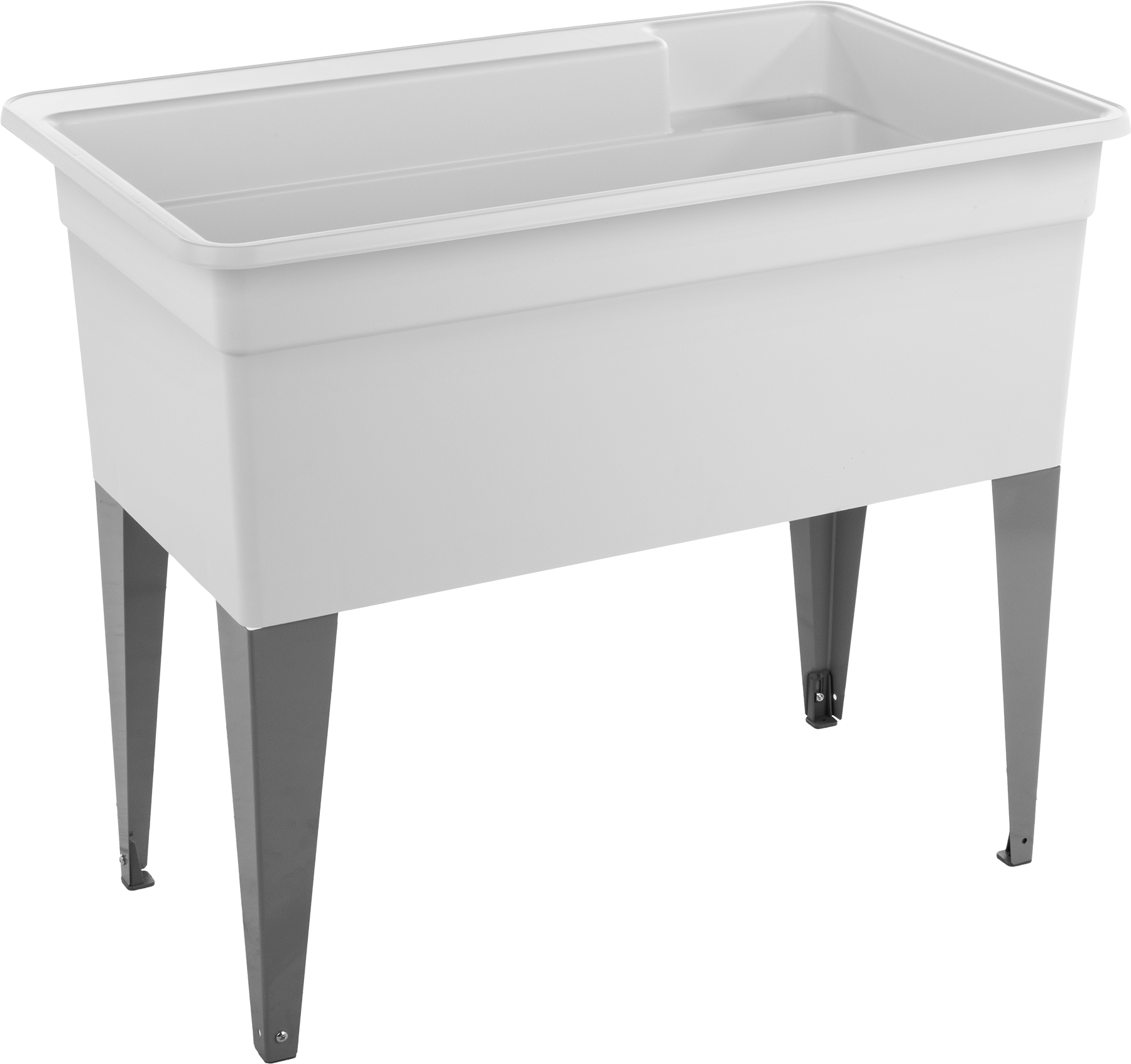Beyaz Polipropilen Plastik Lavabo, Çelik Ayaklı, Bağımsız, 40" Toplam Genişlik