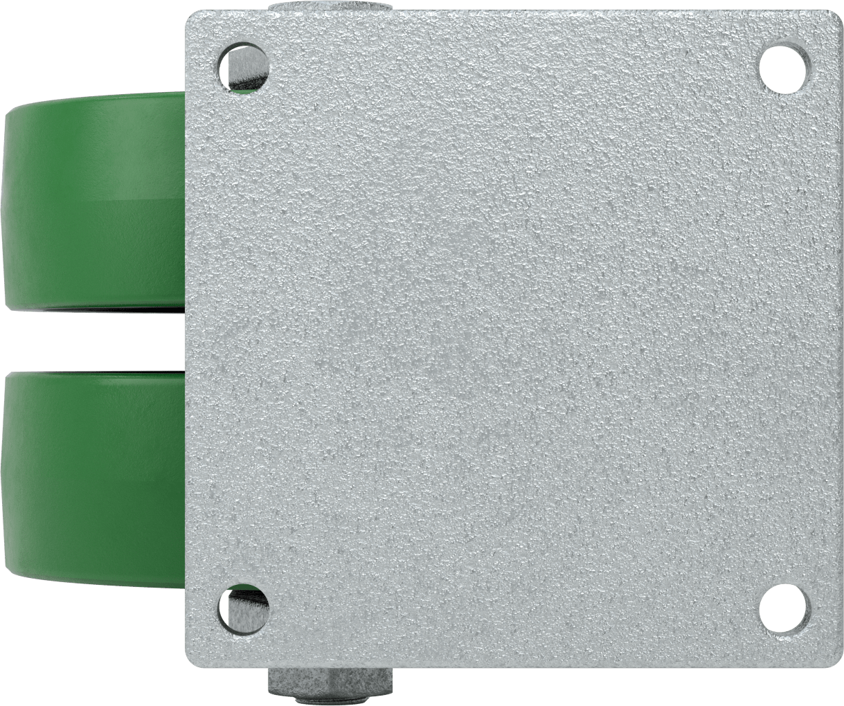 8-1/2“ x 8-1/2” Plakalı Colossus Tekerlek, Ekstra Yüksek Kapasiteli, Döner, 10“ x 3” Yeşil Poliüretan Tekerlekler
