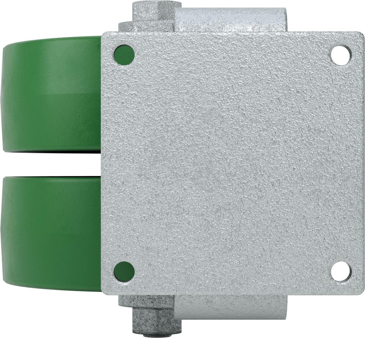 8-1/2“ x 8-1/2” Plakalı Colossus Tekerlek, Ekstra Yüksek Kapasiteli, Döner, 12“ x 4” Yeşil Poliüretan Tekerlekler