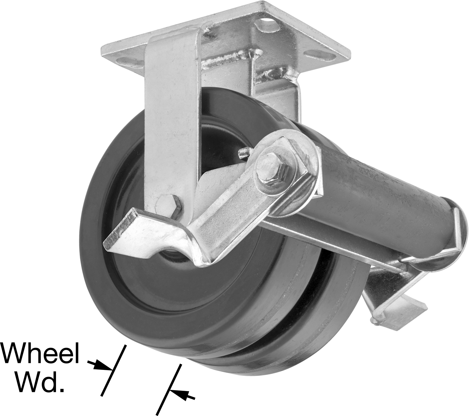 Dual-Wheel Rigid With Brake