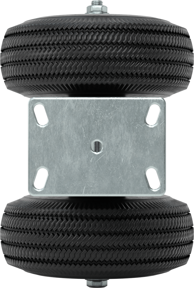 Lastik Tekerlekli Yüksek Kapasiteli Tekerlek, Düz-Sızdırmaz, 6-1/4“ x 4-1/2” Plaka, 10" Tekerlek Çaplı Sert