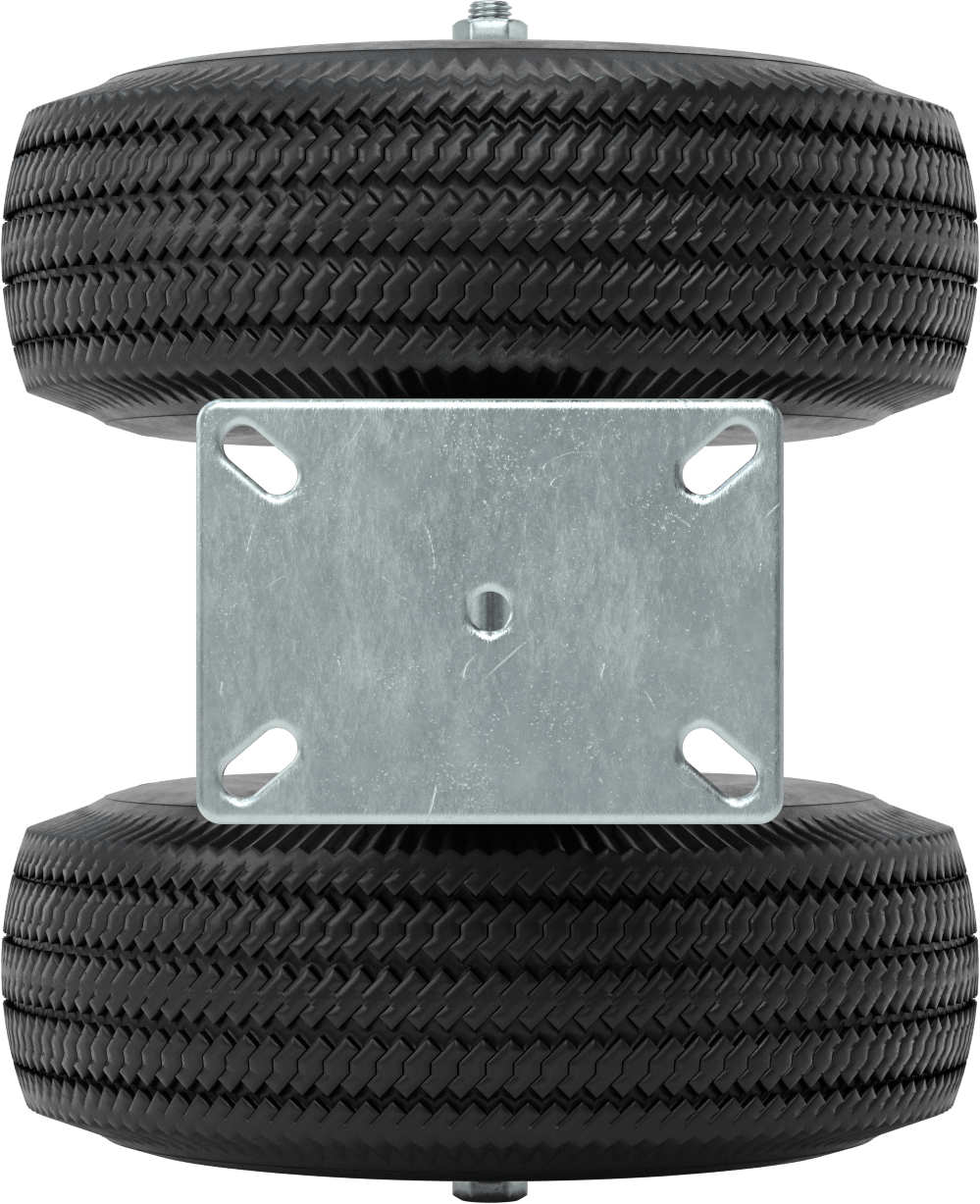 Lastik Tekerlekli Yüksek Kapasiteli Tekerlek, Düz-Sızdırmaz, 7-1/4“ x 5-1/4” Plaka, 14 inç Tekerlek Çaplı Sert